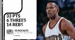 Dale Ellis 33 pts 6 threes 14 rebs vs Rockets 96/97 season