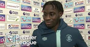 Elijah Adebayo reflects on 'fantastic' hat-trick v. Brighton | Premier League | NBC Sports