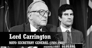 NATO Secretary General Lord Carrington arrives for his first day at NATO | 25 June 1984