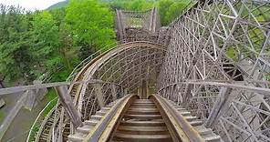 4K AWESOME Twister Roller Coaster Front Seat POV Knoebels Amusement Park