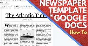 Editable Newspaper Template Google Docs - How to Make a Newspaper on Google Docs