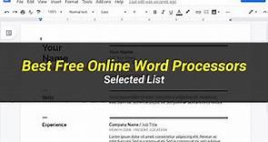 5 Best Free Online Word Processors | Selected List
