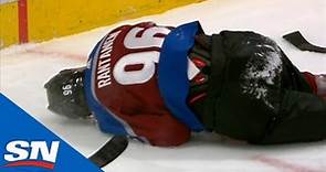 Mikko Rantanen Crashes Into Boards And Leaves Game Injured