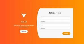 How To Make Registration Page Using HTML And CSS | Login Registration Form Design