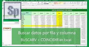 Buscar por fila y columna. Función BUSCARV + COINCIDIR en Excel