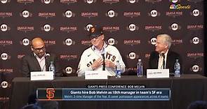 Bob Melvin gives his opening statement as Giants manager