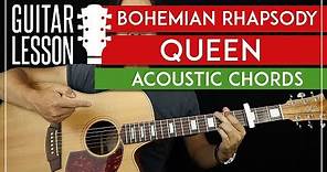 Bohemian Rhapsody Acoustic Chords Guitar Tutorial - Queen Guitar Lesson 🎸 |TABS + Easy Strumming|