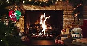 Tim Hortons | Relaxing holiday fireplace with crackling fire sounds
