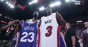 Dwyane Wade, Jimmy Butler exchange jerseys after his final home game