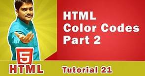 HTML Color Names & Color Codes - HTML Tutorial 21🚀