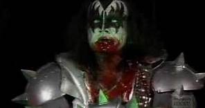Gene Simmons spitting blood in Farewell Tour