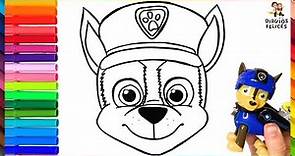Cómo Dibujar y Colorear A CHASE de La Patrulla Canina (Paw Patrol) 🐾🚨 💙 Dibujos Para Niños