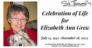 Celebration of Life for Elizabeth Grew