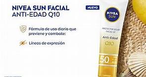 Conoce NIVEA SUN Anti-Edad con Q10, que hidrata y protege tu piel.