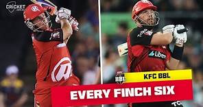 All of Aaron Finch's 118 sixes in the Big Bash (BBL|01 to BBL|13)