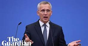 Jens Stoltenberg makes a statement before Nato meeting