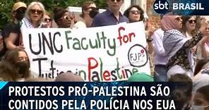 Polícia retira estudantes de acampamento na Universidade da Califórnia | SBT Brasil (02/05/24)