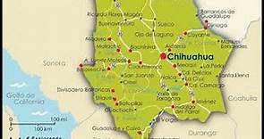 Chihuahua Mexico road map, mapa de Estado De Chihuahua