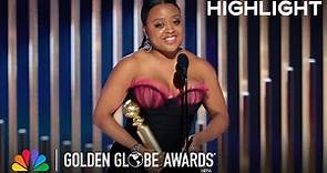 Quinta Brunson Wins Best TV Actress in a Musical/Comedy Series | 2023 Golden Globe Awards on NBC