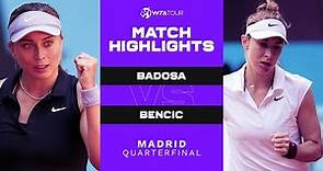 Paula Badosa vs. Belinda Bencic | 2021 Madrid Quarterfinal | WTA Match Highlights