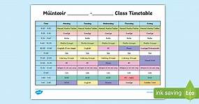 Editable School Timetable Template