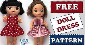DIY 👗 How to make a Baby Alive Doll Dress Free Pattern Easy for Beginner - Audio Fix