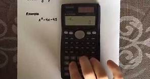 Factoring a simple quadratic equation using a calculator (Casio fx-991MS)