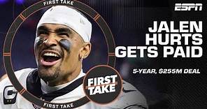 🚨 Jalen Hurts' 5-year, $255 million deal makes him highest-paid player in NFL history 🚨 | First Take