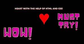 HTML CSS Animations| HEART using HTML and CSS ANIMATION| Easy way to create a heart in HTML and CSS