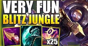 BLITZCRANK JUNGLE IS VERY FUN TO PLAY & THE DMG WILL SURPRISE YOU! League of Legends Gameplay Guide