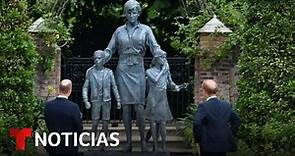 Los príncipes, William y Harry inauguran la estatua de la princesa Diana de Gales