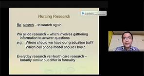 Week 1 Lecture: Introduction to Nursing Research