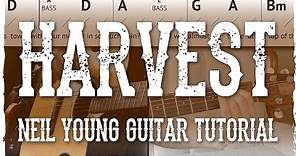 "Harvest" Guitar Tutorial - Neil Young | Chords & Strumming + Play-Along