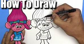How To Draw Poppy from The Trolls Movie - EASY - Step By Step