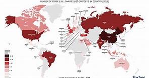 Forbes Billionaires List Map: 2016 Dropoffs, By Country