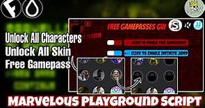 Marvelous Playground Unlock All Characters & Skin Script | Hydrogen and Fluxus Roblox