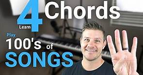 Learn 4 Chords - Play 100's of WORSHIP songs! 5 examples [EASY LESSON]