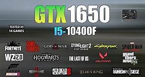 GTX 1650 + i5 10400F : Test in 16 Games in 2023 - GTX 1650 Gaming