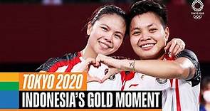 🇮🇩 🥇 Indonesia's gold medal moment at #Tokyo2020 | Anthems