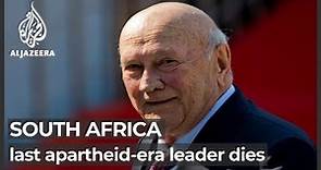 Former South Africa President FW de Klerk dies aged 85