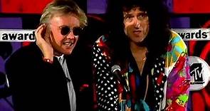 MTV Awards Backstage - Roger Taylor & Brian May answering questions (9/9/1992)