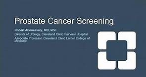 Prostate Cancer Screening and Diagnosis | Virtual Event