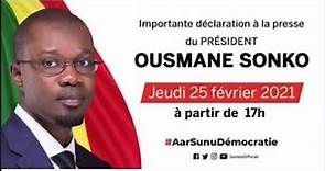 Suivez en direct la déclaration de Ousmane Sonko