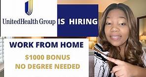 EARN $25 PER HOUR AT UNITED HEALTH GROUP WORK FROM HOME