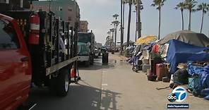 Crews clear out homeless encampments along Venice boardwalk I ABC7