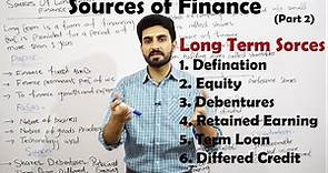 Lec:13 Long term sources of finance in Urdu/Hindi