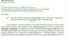 University of Madras Ph.D. ADMISSION 2024