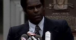 Bob Gibson is inducted into the Hall of Fame in 1981