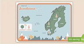 Scandinavia Map Display Poster