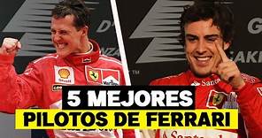 TOP 5 - MEJORES PILOTOS DE LA HISTORIA DE FERRARI EN F1